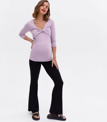 Mamalicious Maternity Light Purple Jersey Twist Front Top New Look