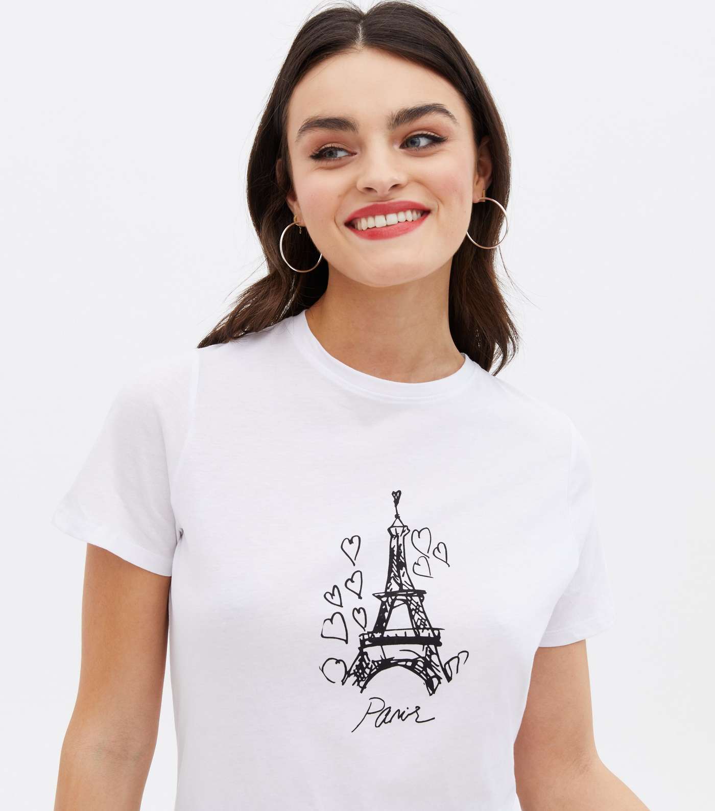 White Paris Logo Crew Neck T-Shirt Image 3
