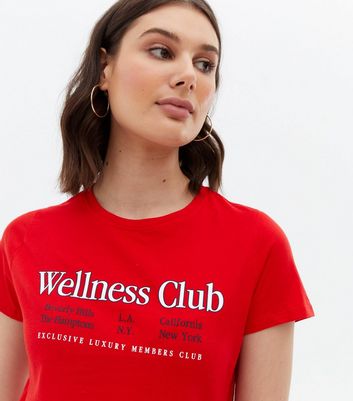 Red Wellness Club Logo T Shirt New Look