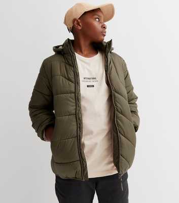 Name It Khaki Quilted Hooded Jacket