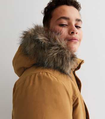 Name It Rust Faux Fur Hooded Parka Jacket