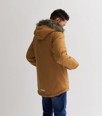 It Rust Faux Fur Hooded Parka Jacket 
