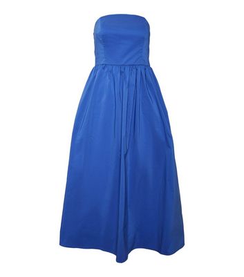Damen Bekleidung Vero Moda Tall Bright Blue Bandeau Midi Dress