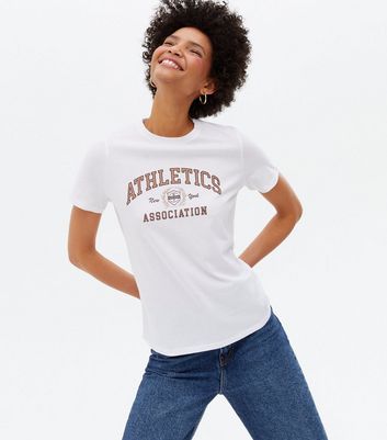 Damen Bekleidung White Athletics Association Logo T-Shirt Damen Bekleidung White Athletics Association Logo T-Shirt