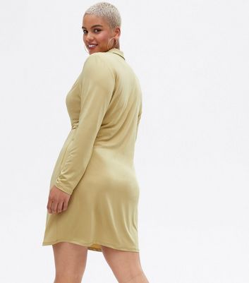 Vero Moda Curves Stone Ruched Mini Dress New Look