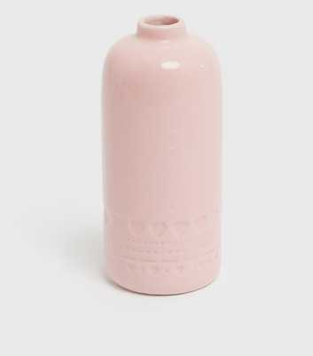 Pale Pink Heart Embossed Vase