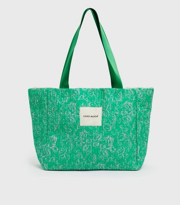 shop for Vero Moda Green Floral Tote Bag New Look at Shopo