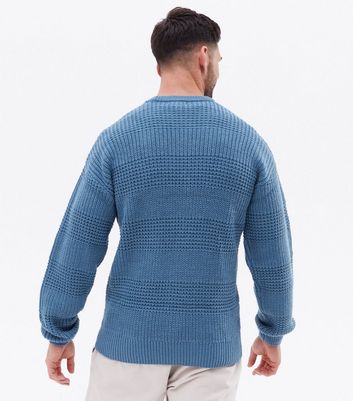 Pale Blue Stitch Stripe Relaxed Fit Jumper