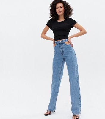 ONLY Tall Pale Blue Cut Out Wide Leg Jeans | New Look