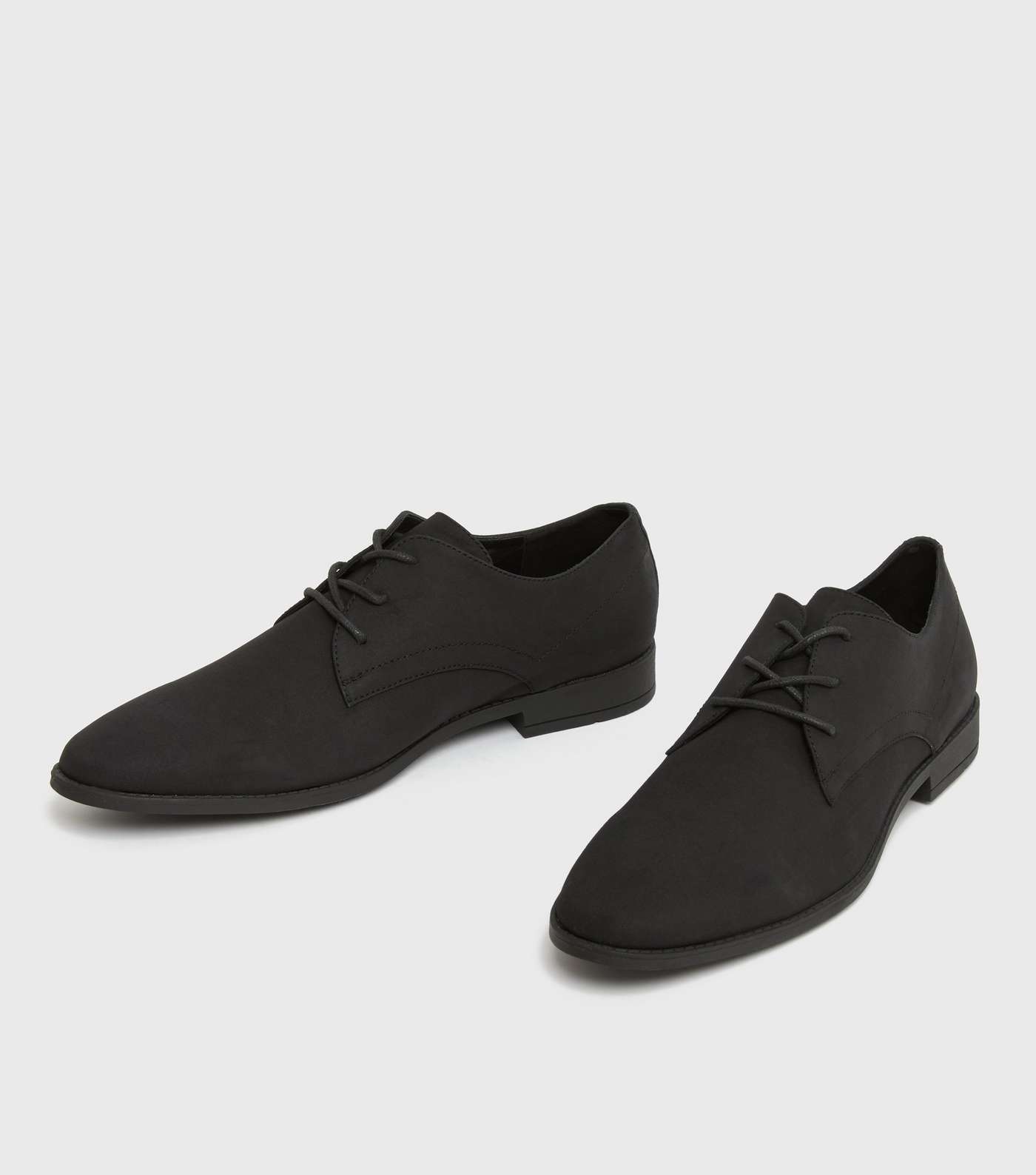 Black Suedette Derby Shoes Image 3