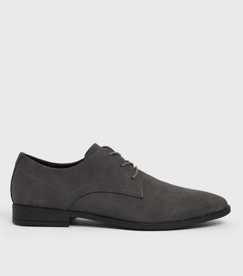 Dark Grey Suedette Derby Shoes