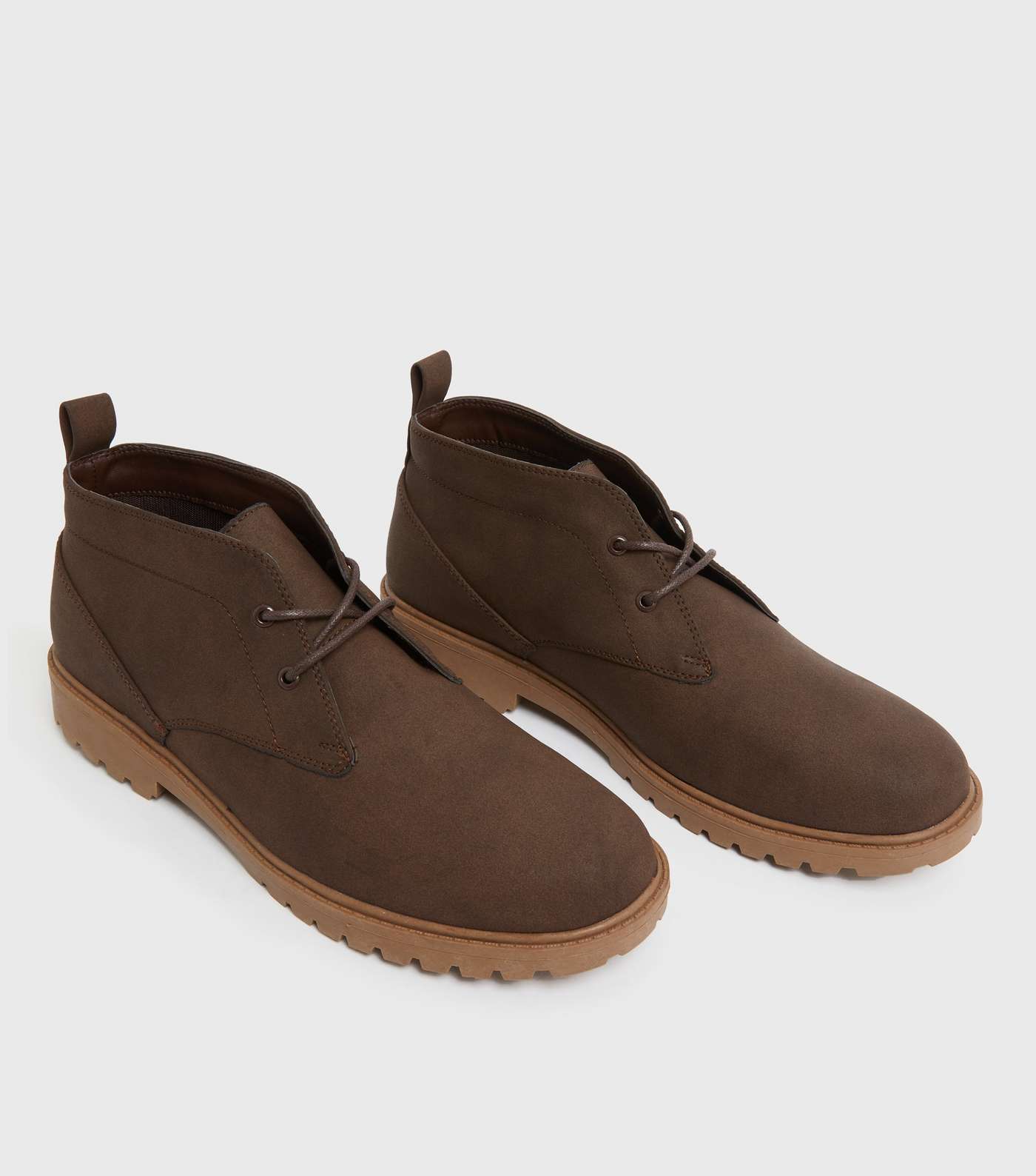 Dark Brown Lace Up Chunky Desert Boots Image 3