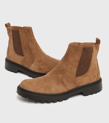 Tan chunky shop chelsea boots