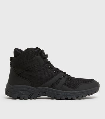 Black Chunky Trainer Boots New Look