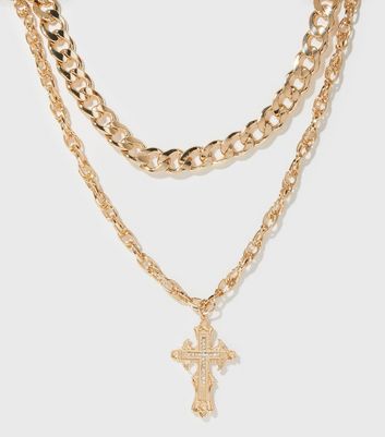 Starry Nights Gold Cross Chunky Chain 