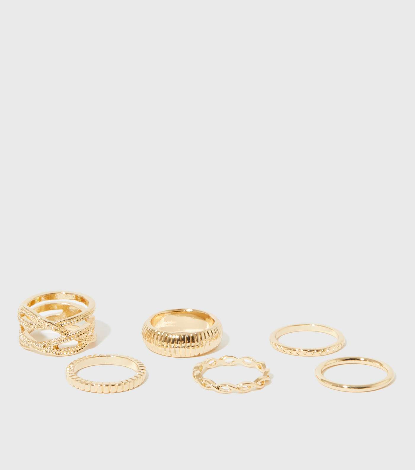 Go for Gold 6 Pack Chunky Knot Stacking Rings Image 2