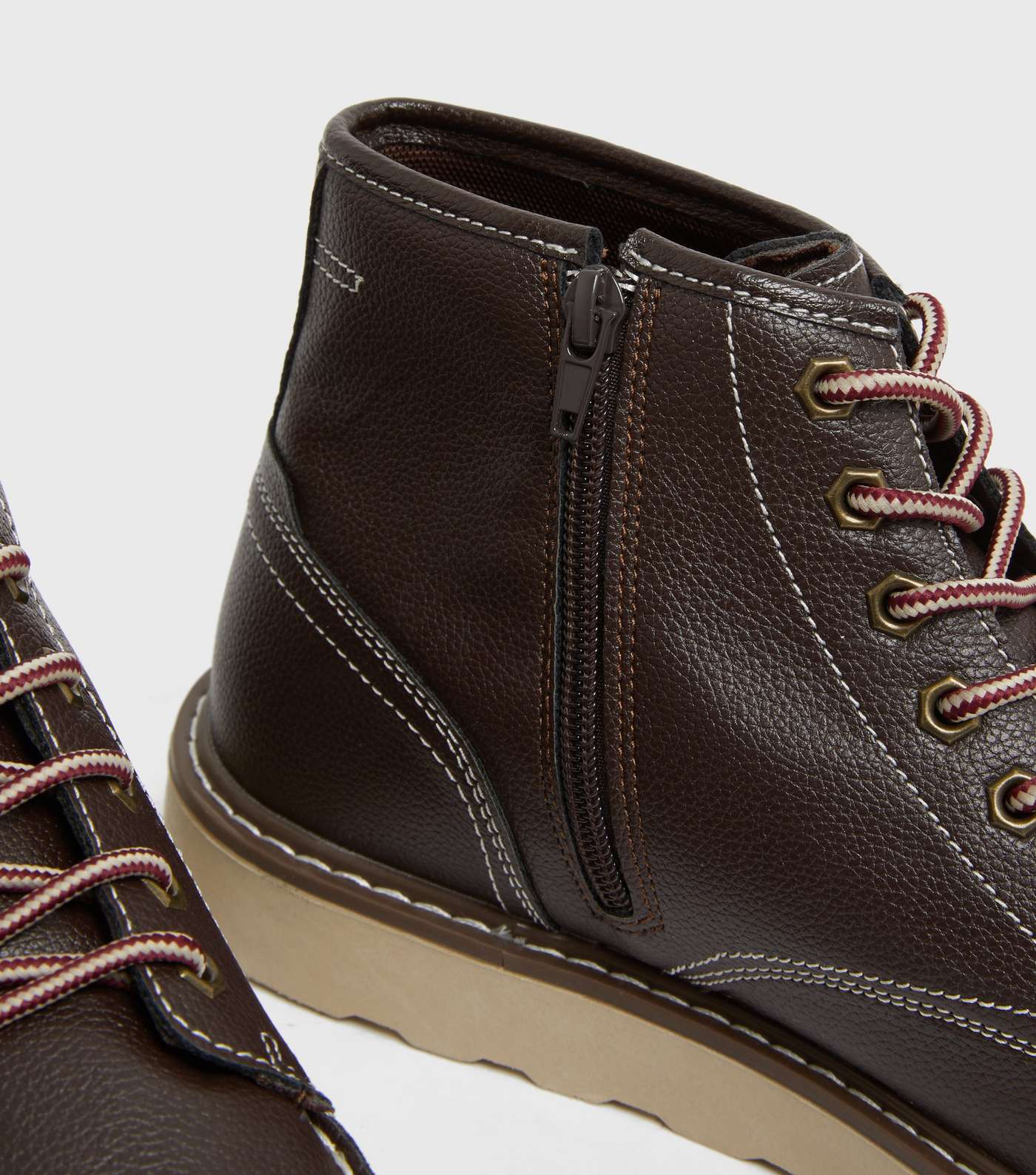 Dark Brown Lace Up Shoe Boots Image 4