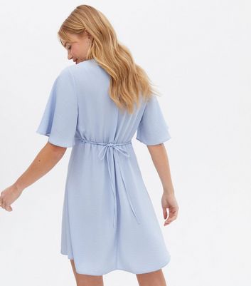 flutter sleeve denim dress