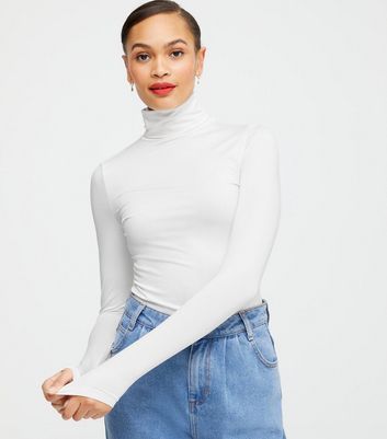 polo neck fleece tops