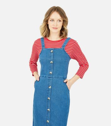 Ladies clearance denim pinafore