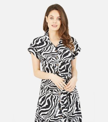 Click to view product details and reviews for Yumi Black Zebra Print Midi Shirt Dress New Look.