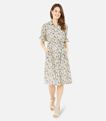 Yumi White Floral Shirt Dress New Look