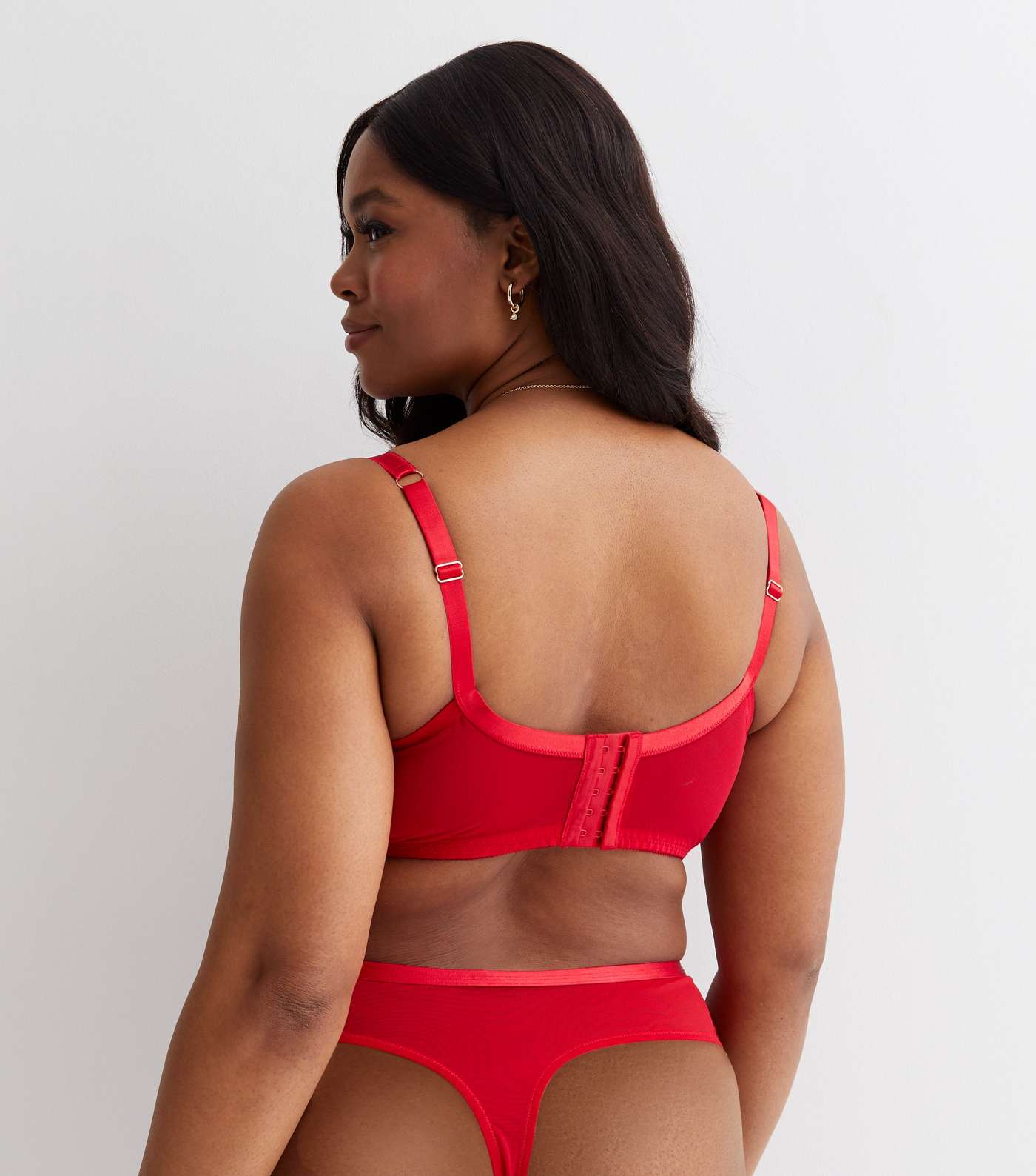 NEW Floral Lace High-Waist Thong in Red