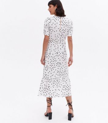 New look polka dot best sale dress white