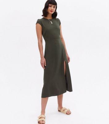 new look olive dress