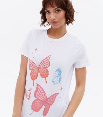 white shirt with butterfly