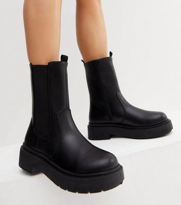 chunky black boots new look