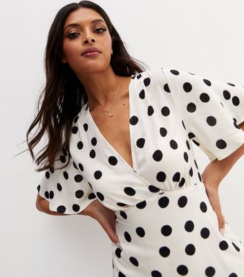 New look polka dot best sale dress white