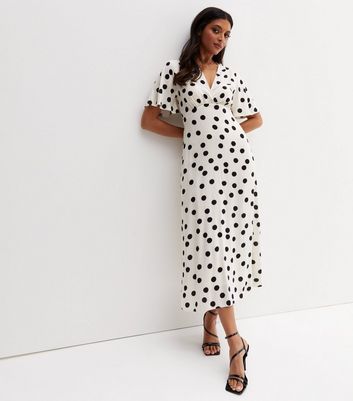 V neck outlet midi wrap dress