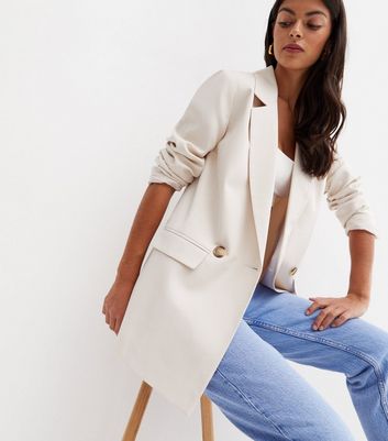 New look button front coat in beige online