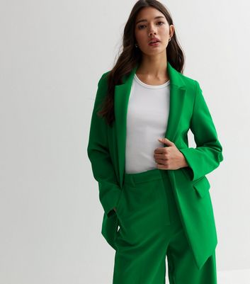 Green Relaxed Fit Blazer New Look