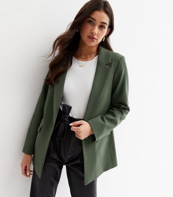 New Look Women's Khaki Long Sleeve Relaxed Fit Blazer - UK 12