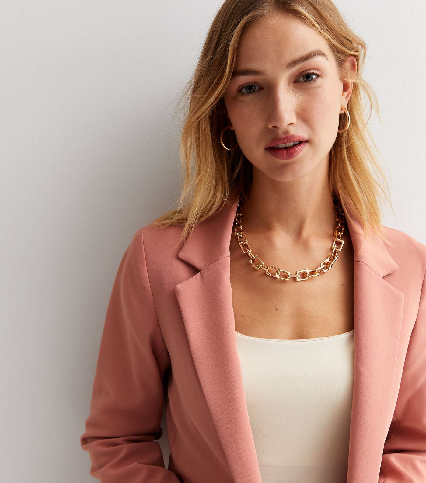Pale Pink Relaxed Fit Blazer Image 2