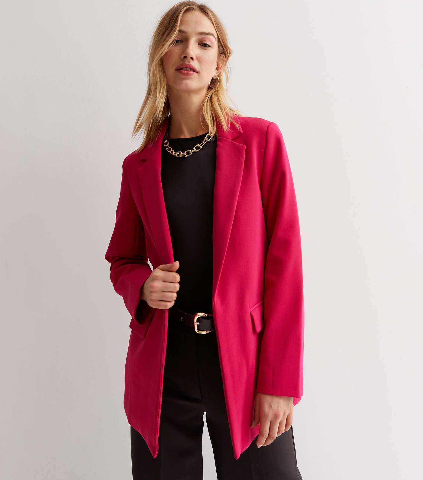 Deep Pink Relaxed Fit Blazer