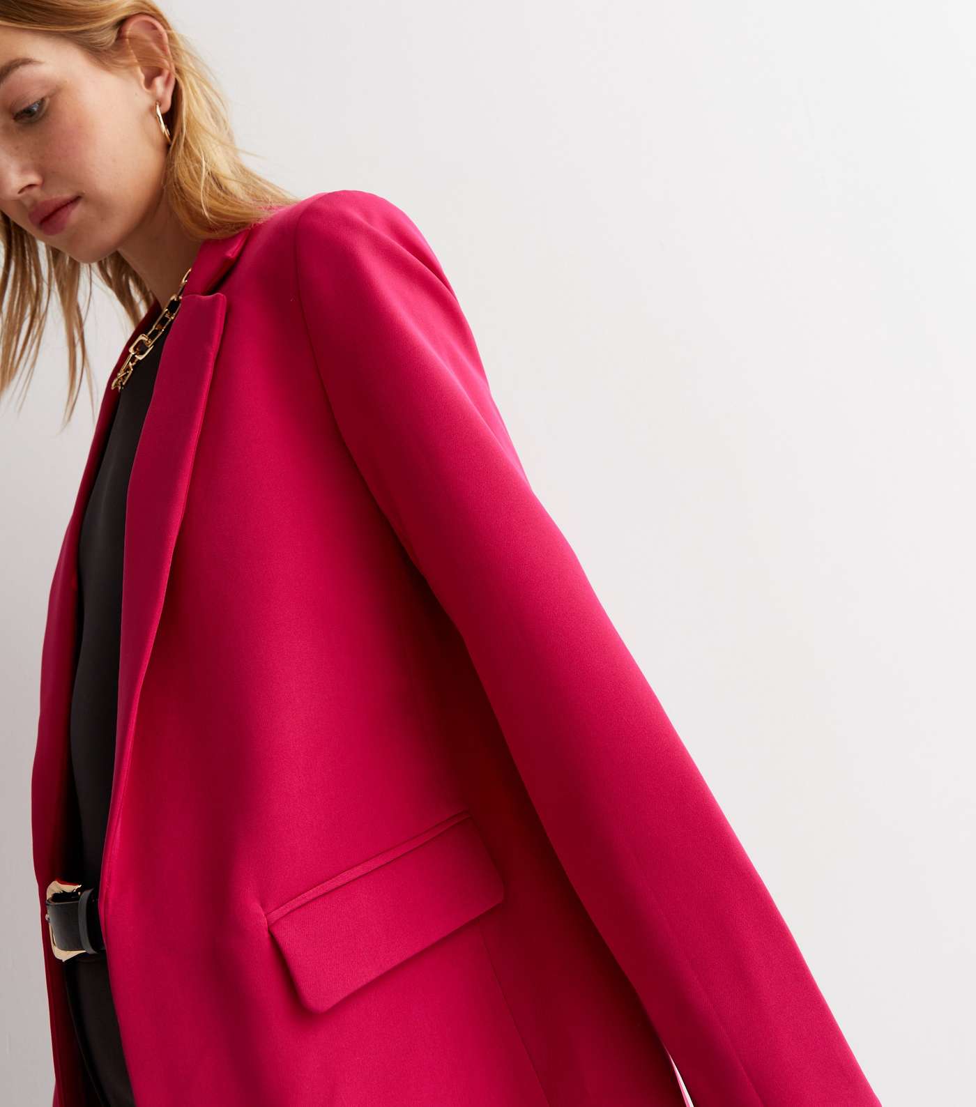 Deep Pink Relaxed Fit Blazer Image 3