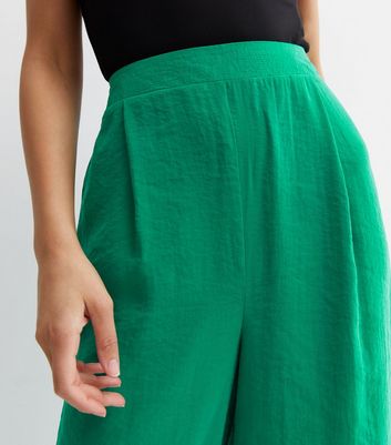 Green High Waist Wide Leg Trousers 
