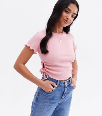New Look Basic T-shirt - mid pink/blue denim - Zalando.de