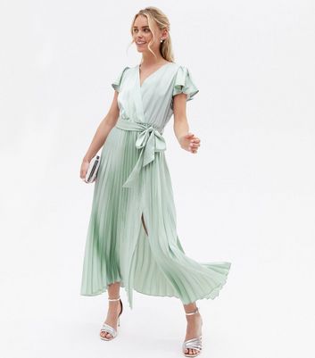 new look green wrap dress