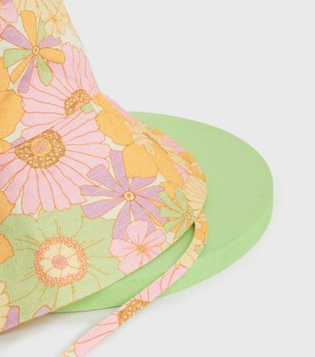 Bow Orange Floral Bucket Hat 