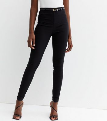 Tall Black Check High Waist Skinny Trousers  New Look