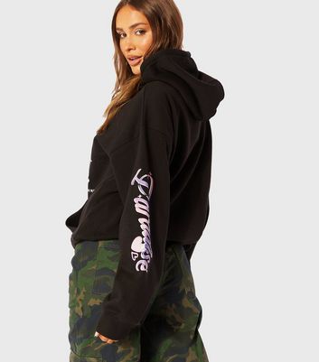 Skinnydip Black Dolphin Paradise Logo Hoodie New Look