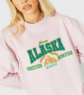 Skinnydip Mid Pink Alaska Logo Sweatshirt New Look