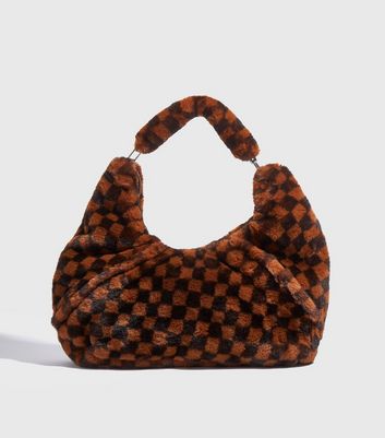 shop for Skinnydip Rust Checkerboard Shoulder Bag New Look at Shopo