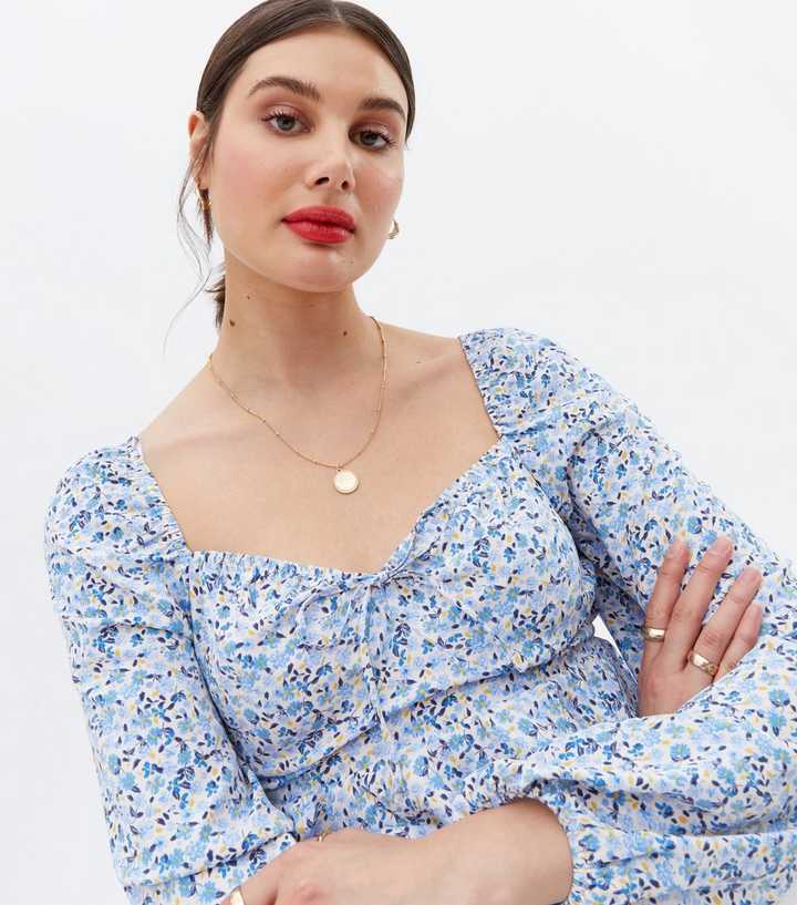 Buy Women Blue Floral Sleeveless Crop Top Online At Best Price 