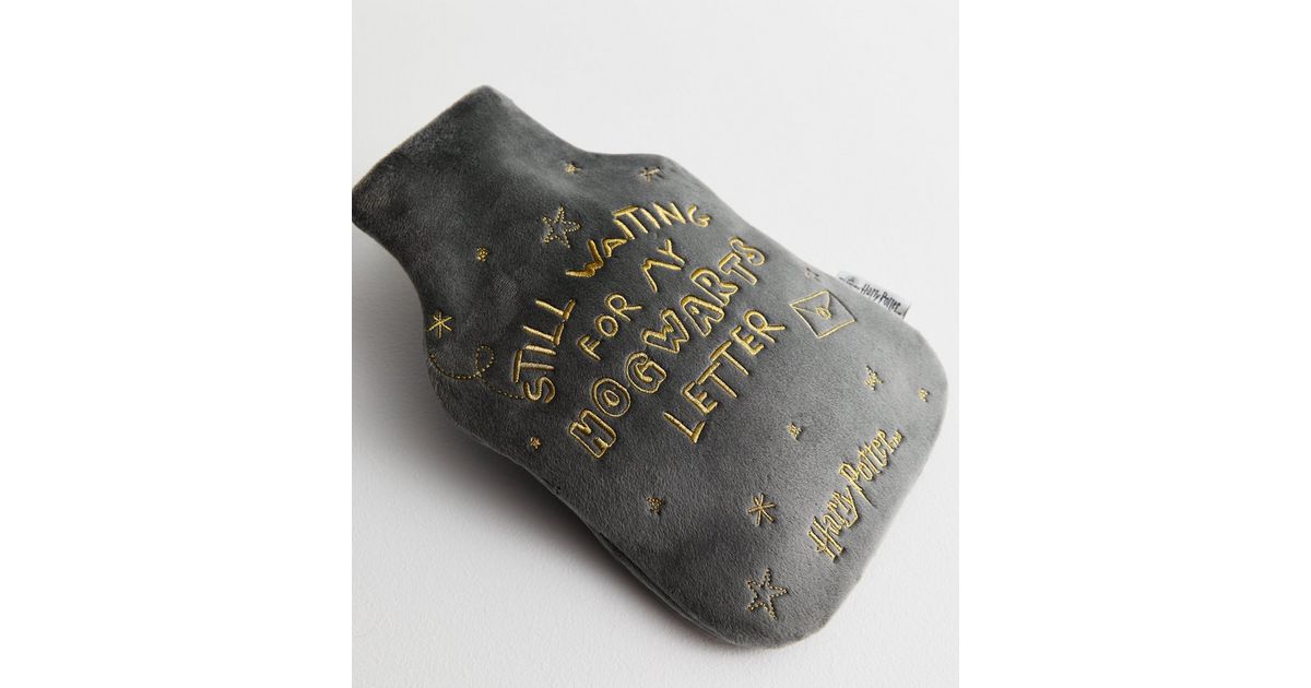 Grey Harry Potter Hot Water Bottle New Look