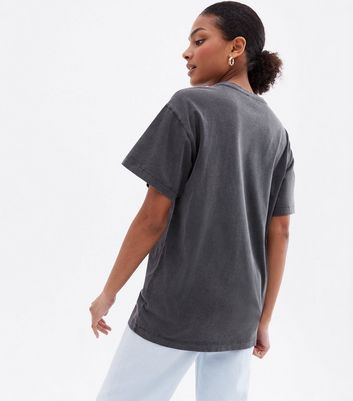Dark Grey Acid Wash Butterfly Logo 